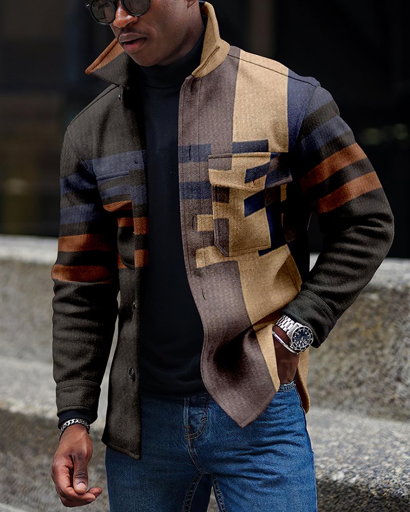 Hot Sale LONG-SLEEVED CASUAL WOOLEN MEN'S JACKET