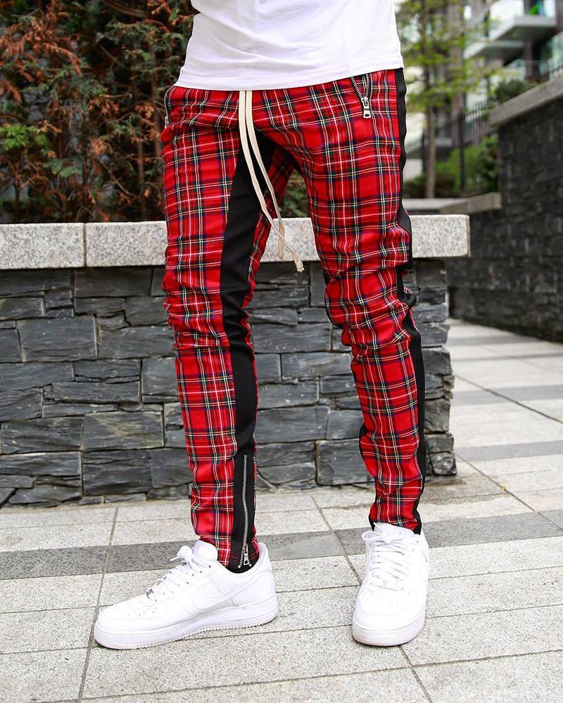 Men's Plaid Sports Pants