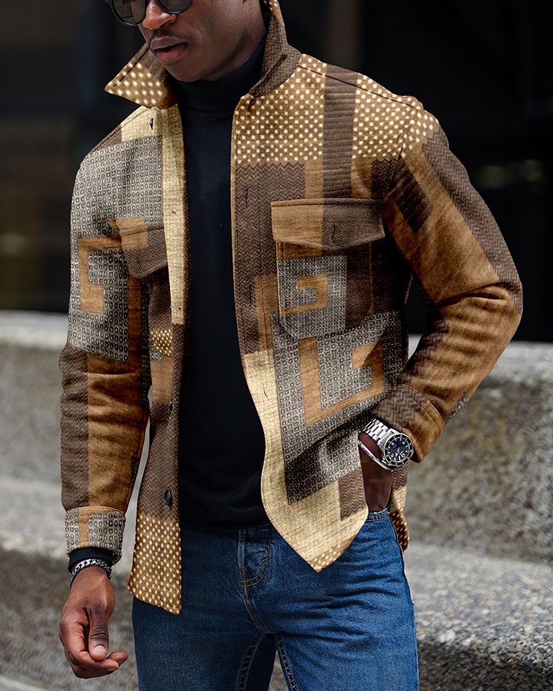 LONG-SLEEVED CASUAL WOOLEN MEN'S JACKET