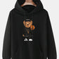 Mens 100% Cotton Cartoon Bear Print Kangaroo Pocket Hoodies