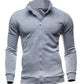 Sweatshirt Zipper Stand Collar Sweater Jacket Men's Solid Color Cardigan