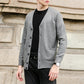 Men&#039;s Casual Knitted Cardigan Top Light Grey M