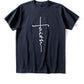 Trendy Short Sleeve Cross Print T-shirt Black T-shirt