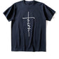 Trendy Short Sleeve Cross Print T-shirt Black T-shirt