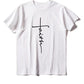 Trendy Short Sleeve Cross Print T-shirt Black T-shirt