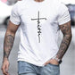 Trendy Short Sleeve Cross Print T-shirt Black T-shirt