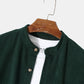 Mens Pure Color Stand Collar Corduroy Casual Long Sleeve Shirts