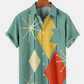 Hawaiian Retro Geometric Abstract Elements Men's Casual Short-sleeved Shirt