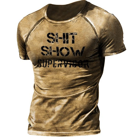 Shit Show Supervisor Men's Outdoor Tactical Retro Short Sleeve T-shirt