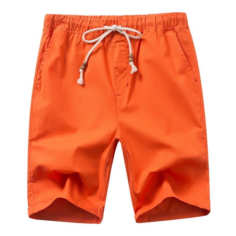 MANFLARE - Summer Mens Solid Color Cotton Linen Shorts