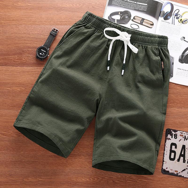 Men's Summer Wild Loose Casual Cotton And Linen Beach Shorts