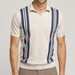 Men&#039;s striped color-block short-sleeved sweater T-shirt Beige M