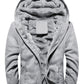Man Casual Fleeced Hoodie Coats