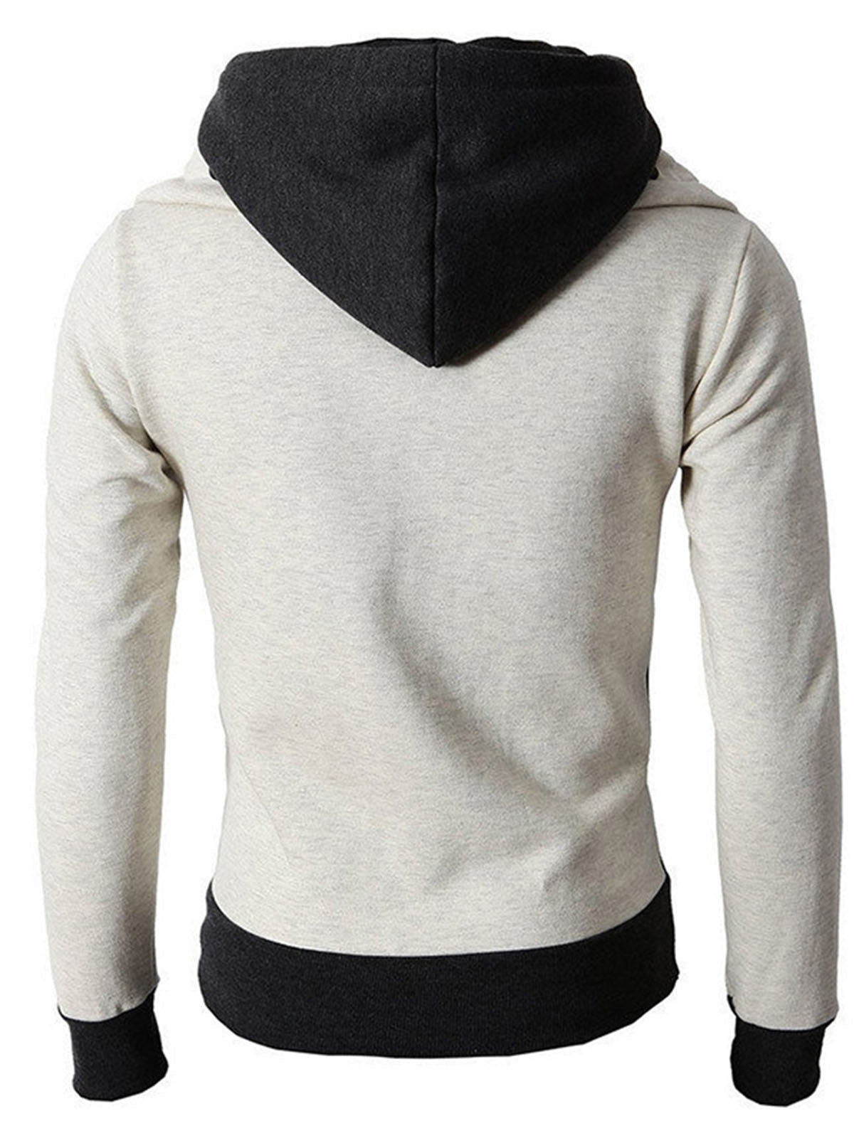 Man Casual Fleeced Hoodie Solid Coats