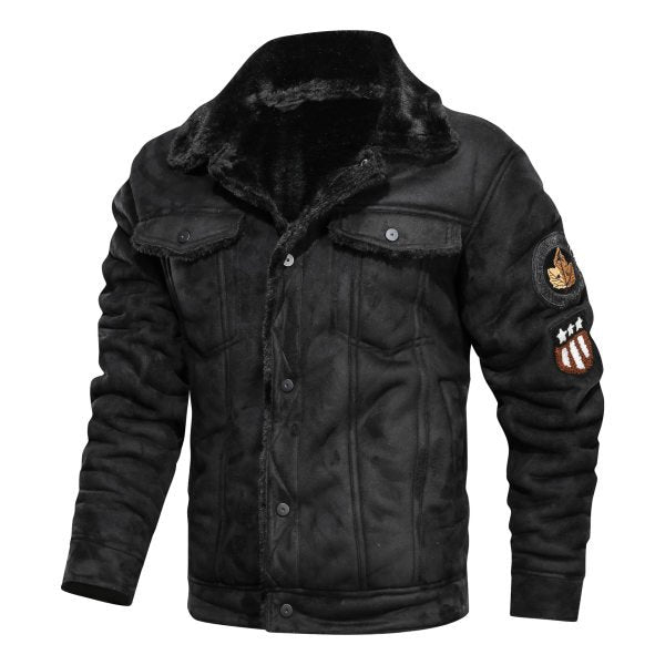 Mens Outdoor Fur Loose Warm Jacket