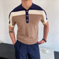 Men&#039;s Colorblock Short Sleeve Knit T-Shirt Khaki S