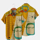 Shirt Collar Vintage Shirts Yellow L