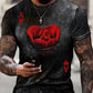 Street Gradient Rose Heart-shaped Short-sleeved Men's T-shirt