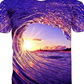 Men's 3D Abstract Print T-Shirt Light Purple M