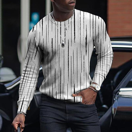 Men's printed casual knitted long-sleeved sweater