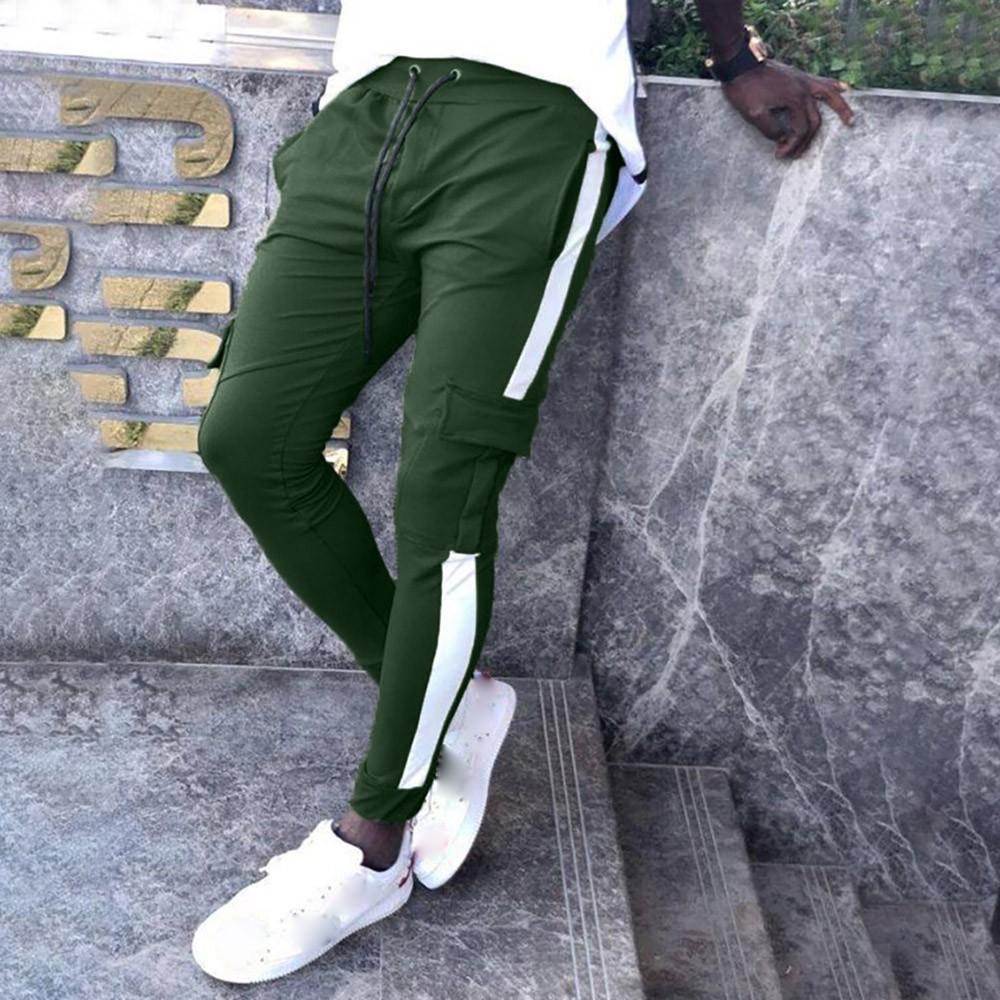 Men Patchwork Casual Drawstring Sweatpants