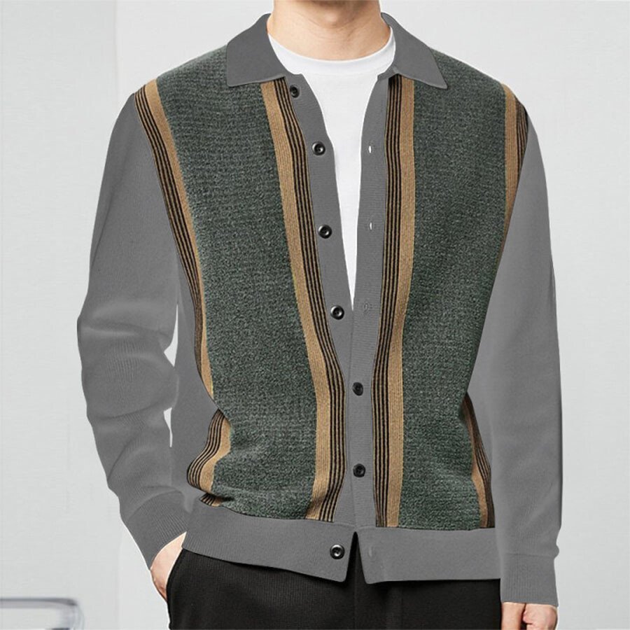 Men&#039;s Casual Knitted Cardigan Top As shown L