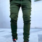 men's green casual trousers