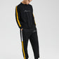 Mens Side Stripe Script Embroidered Sweatshirt Casual Cuffed Two Pieces Outfits