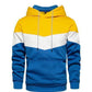 Men's loose color matching casual sports hooded sweatshirt