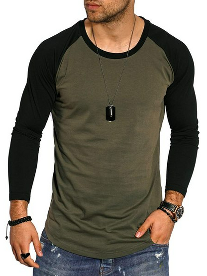 Long Sleeve Casual Crew Neck Shirts & Tops As Picture M