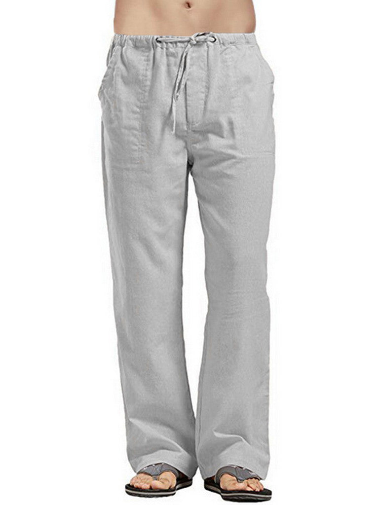 Men's linen pocket casual trousers