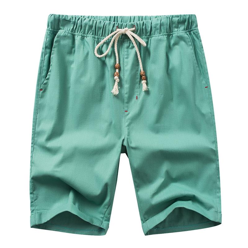 MANFLARE - Summer Mens Solid Color Cotton Linen Shorts