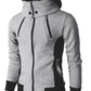 Man Casual Fleeced Hoodie Solid Coats