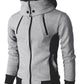 Man Casual Fleeced Hoodie Solid Coats