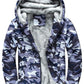Man Casual Fleeced Hoodie Printed Coats
