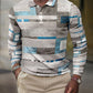 Men's casual geometric plaid polo shirt