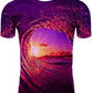 Men's 3D Abstract Print T-Shirt Light Purple L