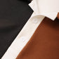 Mens Tricolor Knitted Lapel Short Sleeve Regular Hem Shirt SKUH83526