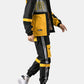 Mens Colorblock Patchwork Letter Print Street Hooded Jacket Two Pieces Outfits