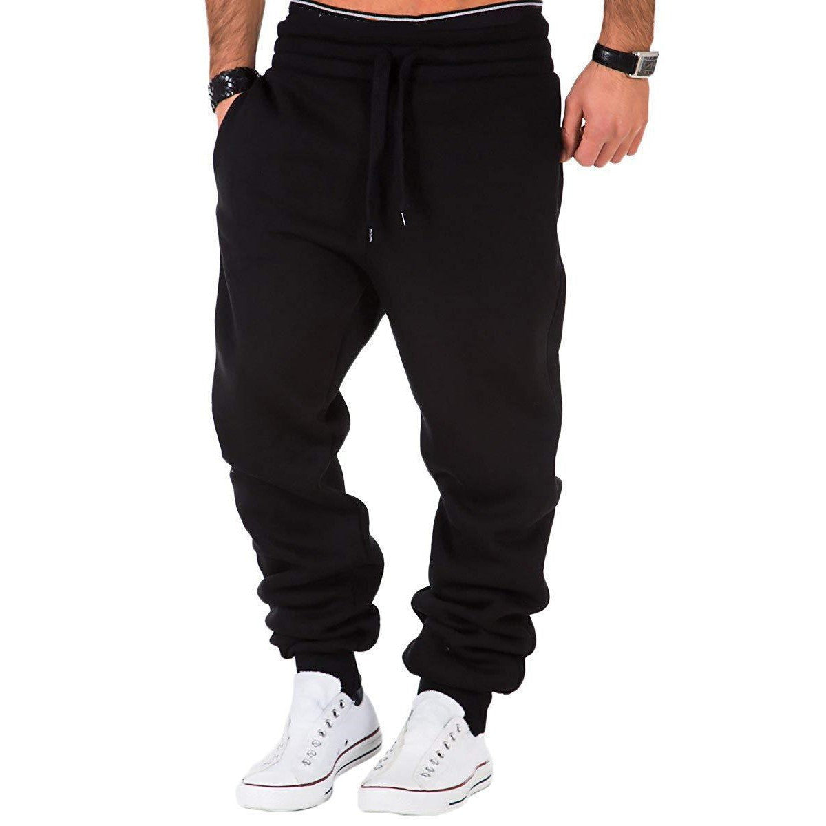 Men's solid color casual sports trousers