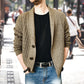 Men&#039;s Casual Long-Sleeved Sweater Coat Khaki S