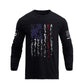 Men's American Flag Shield Graphic Long Sleeve  T-Shirt