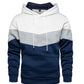 Men's loose color matching casual sports hooded sweatshirt