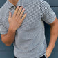 Portman Check Slim Fit Polo Black