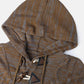 Mens Cable Knitted Toggle Front Warm Hooded Sweaters