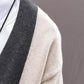 Men&#039;s Casual Knitted Cardigan Top Khaki 2XL