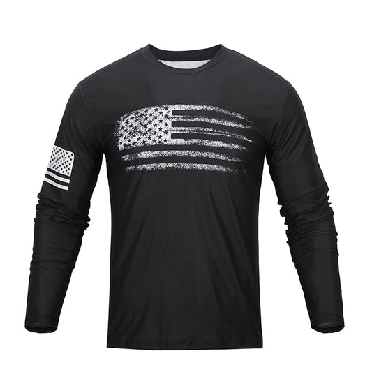 Men's American Flag Patriotic Long Sleeve T-shirts