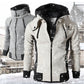 Man Casual Fleeced Hoodie Solid Coats