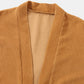 Mens Corduroy Solid Color Lace Up Casual Loose Kimono With Pocket