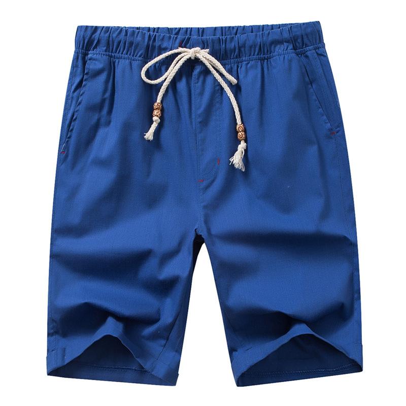 MANFLARE - Summer Mens Solid Color Cotton Linen Shorts